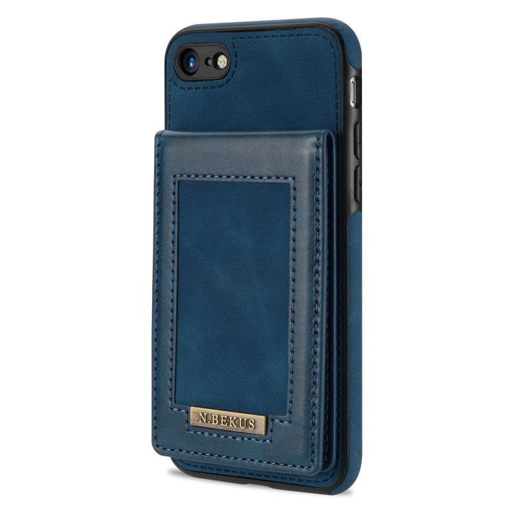 For iPhone SE 2022 / SE 2020 / 8 / 7 N.BEKUS Vertical Flip Card Slot RFID Phone Case(Blue) - iPhone SE 2022 / 2020 / 8 / 7 Cases by N.BEKUS | Online Shopping UK | buy2fix