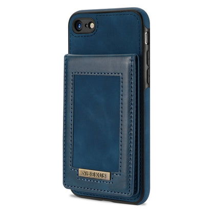 For iPhone SE 2022 / SE 2020 / 8 / 7 N.BEKUS Vertical Flip Card Slot RFID Phone Case(Blue) - iPhone SE 2022 / 2020 / 8 / 7 Cases by N.BEKUS | Online Shopping UK | buy2fix