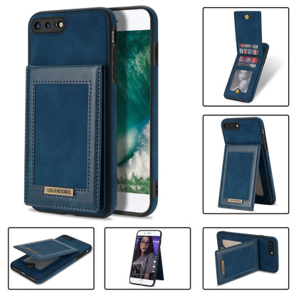 N.BEKUS Vertical Flip Card Slot RFID Phone Case For iPhone 8 Plus / 7 Plus(Blue) - More iPhone Cases by N.BEKUS | Online Shopping UK | buy2fix