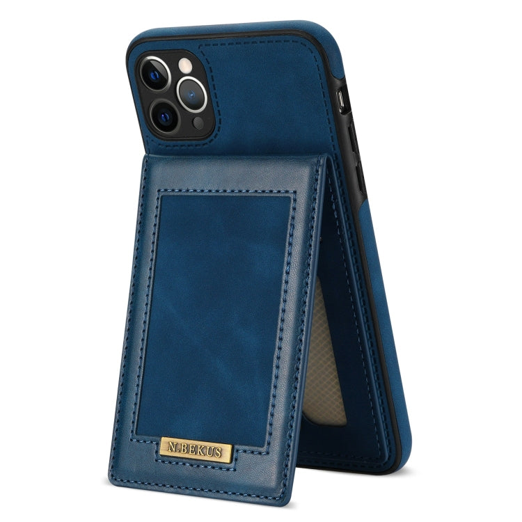 For iPhone 11 Pro N.BEKUS Vertical Flip Card Slot RFID Phone Case (Blue) - iPhone 11 Pro Cases by N.BEKUS | Online Shopping UK | buy2fix