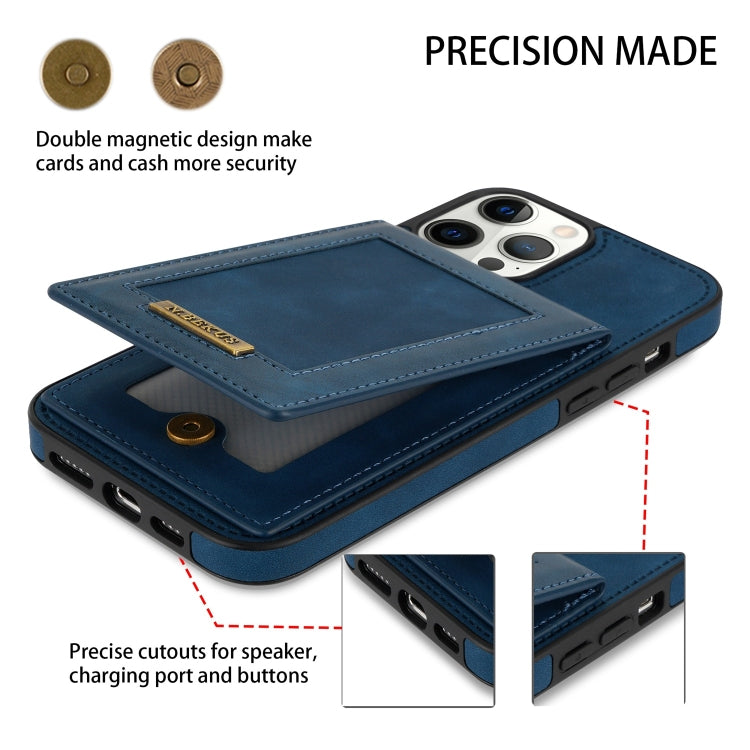 For iPhone 12 Pro Max N.BEKUS Vertical Flip Card Slot RFID Phone Case(Blue) - iPhone 12 Pro Max Cases by N.BEKUS | Online Shopping UK | buy2fix