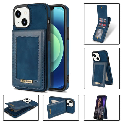 For iPhone 13 N.BEKUS Vertical Flip Card Slot RFID Phone Case(Blue) - iPhone 13 Cases by N.BEKUS | Online Shopping UK | buy2fix