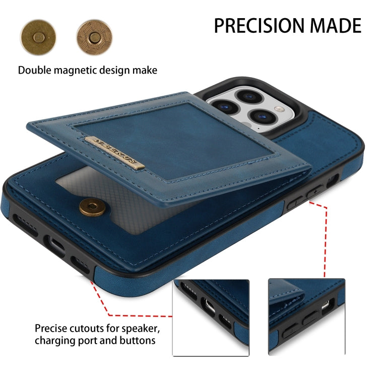 For iPhone 11 Pro Max N.BEKUS Vertical Flip Card Slot RFID Phone Case For iPhone 14 Pro Max(Blue) - iPhone 11 Pro Max Cases by N.BEKUS | Online Shopping UK | buy2fix