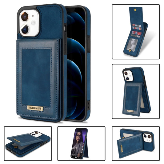 For iPhone 11 N.BEKUS Vertical Flip Card Slot RFID Phone Case (Blue) - iPhone 11 Cases by N.BEKUS | Online Shopping UK | buy2fix