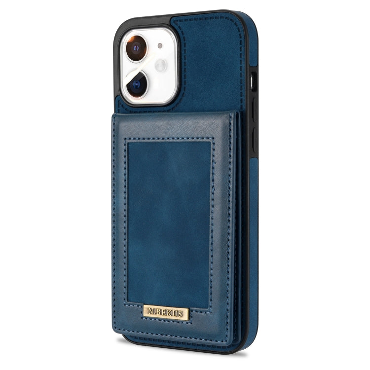For iPhone 11 N.BEKUS Vertical Flip Card Slot RFID Phone Case (Blue) - iPhone 11 Cases by N.BEKUS | Online Shopping UK | buy2fix