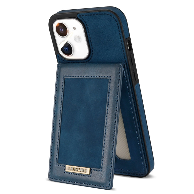 For iPhone 11 N.BEKUS Vertical Flip Card Slot RFID Phone Case (Blue) - iPhone 11 Cases by N.BEKUS | Online Shopping UK | buy2fix