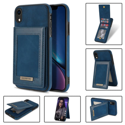For iPhone XR N.BEKUS Vertical Flip Card Slot RFID Phone Case(Blue) - More iPhone Cases by N.BEKUS | Online Shopping UK | buy2fix
