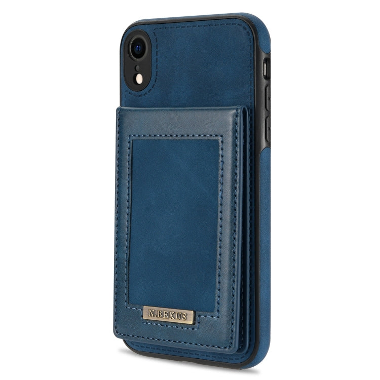 For iPhone XR N.BEKUS Vertical Flip Card Slot RFID Phone Case(Blue) - More iPhone Cases by N.BEKUS | Online Shopping UK | buy2fix