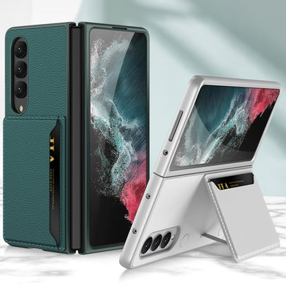 For Samsung Galaxy Z Fold4 GKK Ultra-thin Leather Phone Case with Card Slots(Silver) - Galaxy Z Fold4 5G Cases by GKK | Online Shopping UK | buy2fix