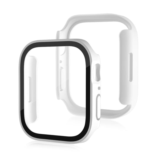 Life Waterproof Frosted 2 in 1 PC Frame + Tempered Glass Protective Case For Apple Watch Series 6 / 5 / 4 / SE 44mm(White) by buy2fix