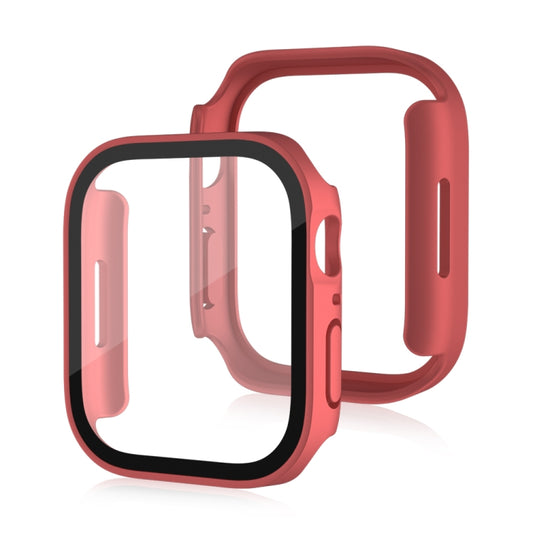 Life Waterproof Frosted 2 in 1 PC Frame + Tempered Glass Protective Case For Apple Watch Series 6 / 5 / 4 / SE 44mm(Red) by buy2fix