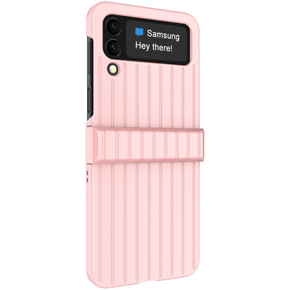 For Samsung Galaxy Z Flip4 5G IMAK JS-3 Series Colorful Vertical Stripe PC Case(Pink) - Galaxy Z Flip4 5G Cases by imak | Online Shopping UK | buy2fix