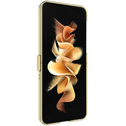 For Samsung Galaxy Z Flip4 5G IMAK JS-3 Series Colorful Vertical Stripe PC Case(Gold) - Galaxy Z Flip4 5G Cases by imak | Online Shopping UK | buy2fix