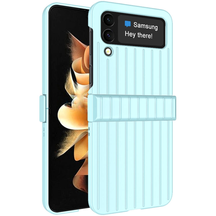 For Samsung Galaxy Z Flip4 5G IMAK JS-3 Series Colorful Vertical Stripe PC Case(Light Blue) - Galaxy Z Flip4 5G Cases by imak | Online Shopping UK | buy2fix