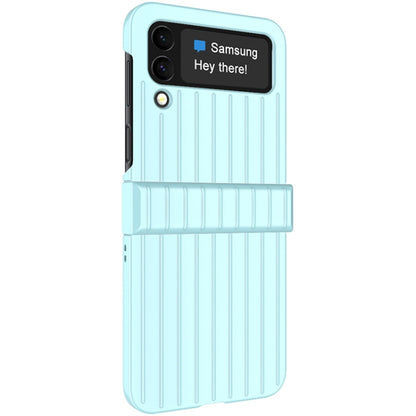 For Samsung Galaxy Z Flip4 5G IMAK JS-3 Series Colorful Vertical Stripe PC Case(Light Blue) - Galaxy Z Flip4 5G Cases by imak | Online Shopping UK | buy2fix