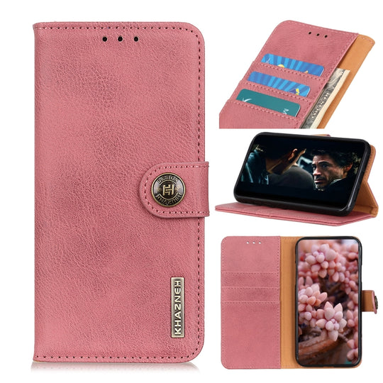 For Galaxy A51 5G Cowhide Texture PU + TPU Horizontal Flip Leather Case with Holder & Card Slots & Wallet(Pink)