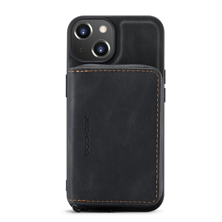 For iPhone 14 JEEHOOD Magnetic Zipper Wallet Leather Phone Case (Black) - iPhone 14 Cases by JEEHOOD | Online Shopping UK | buy2fix