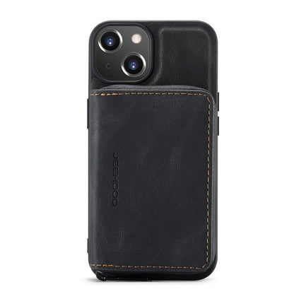 For iPhone 14 JEEHOOD Magnetic Zipper Wallet Leather Phone Case (Black) - iPhone 14 Cases by JEEHOOD | Online Shopping UK | buy2fix