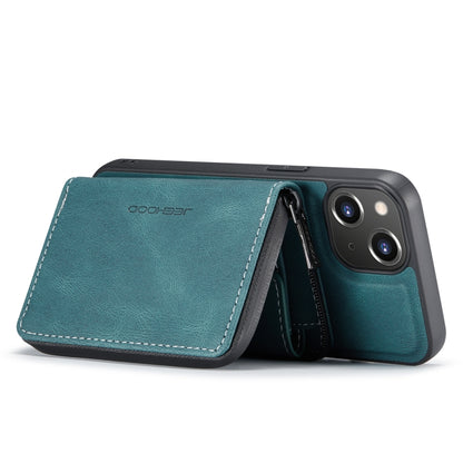 For iPhone 14 JEEHOOD Magnetic Zipper Wallet Leather Phone Case (Blue) - iPhone 14 Cases by JEEHOOD | Online Shopping UK | buy2fix