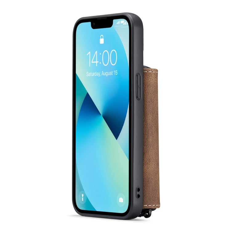 For iPhone 14 Plus JEEHOOD Magnetic Zipper Wallet Leather Phone Case (Brown) - iPhone 14 Plus Cases by JEEHOOD | Online Shopping UK | buy2fix