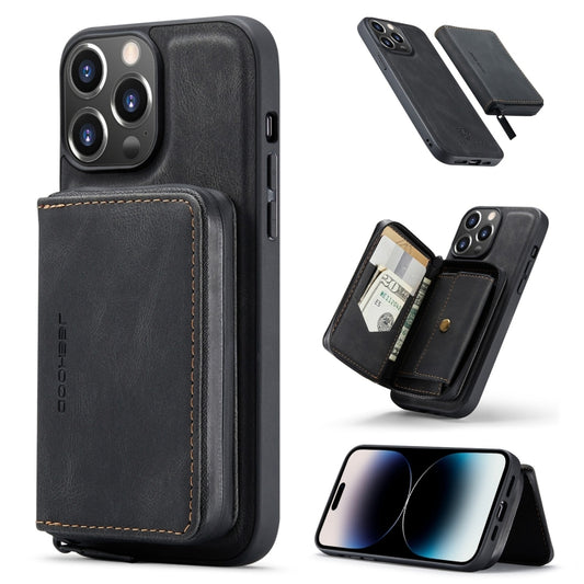 For iPhone 14 Pro JEEHOOD Magnetic Zipper Wallet Leather Phone Case(Black) - iPhone 14 Pro Cases by JEEHOOD | Online Shopping UK | buy2fix