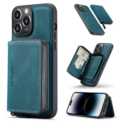 For iPhone 14 Pro JEEHOOD Magnetic Zipper Wallet Leather Phone Case(Blue) - iPhone 14 Pro Cases by JEEHOOD | Online Shopping UK | buy2fix