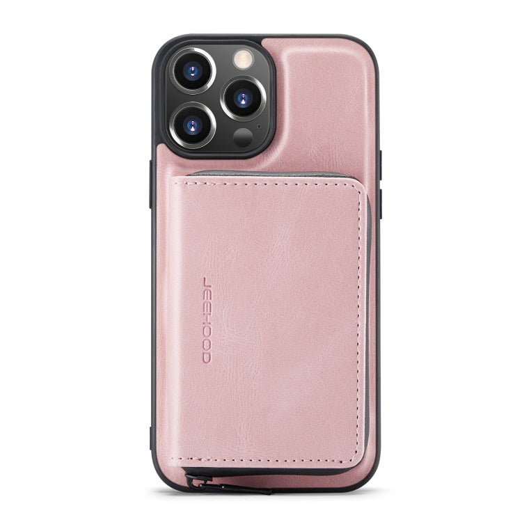 For iPhone 14 Pro Max JEEHOOD Magnetic Zipper Wallet Leather Phone Case (Pink) - iPhone 14 Pro Max Cases by JEEHOOD | Online Shopping UK | buy2fix