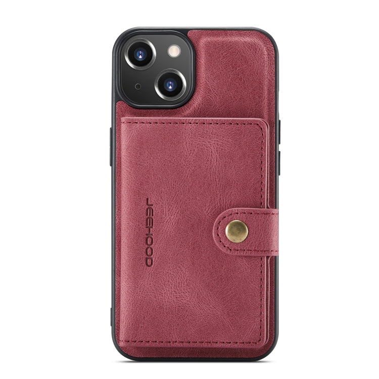 For iPhone 14 JEEHOOD Retro Magnetic Detachable Leather Phone Case (Red) - iPhone 14 Cases by JEEHOOD | Online Shopping UK | buy2fix