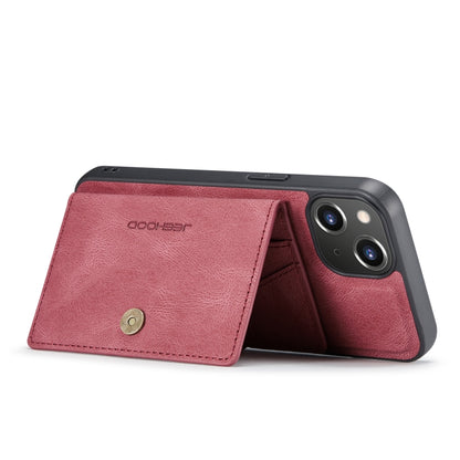 For iPhone 14 JEEHOOD Retro Magnetic Detachable Leather Phone Case (Red) - iPhone 14 Cases by JEEHOOD | Online Shopping UK | buy2fix