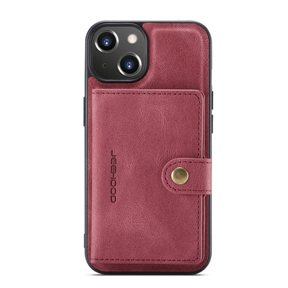 For iPhone 14 Plus JEEHOOD Retro Magnetic Detachable Leather Phone Case (Red) - iPhone 14 Plus Cases by JEEHOOD | Online Shopping UK | buy2fix