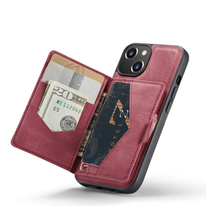 For iPhone 14 Plus JEEHOOD Retro Magnetic Detachable Leather Phone Case (Red) - iPhone 14 Plus Cases by JEEHOOD | Online Shopping UK | buy2fix