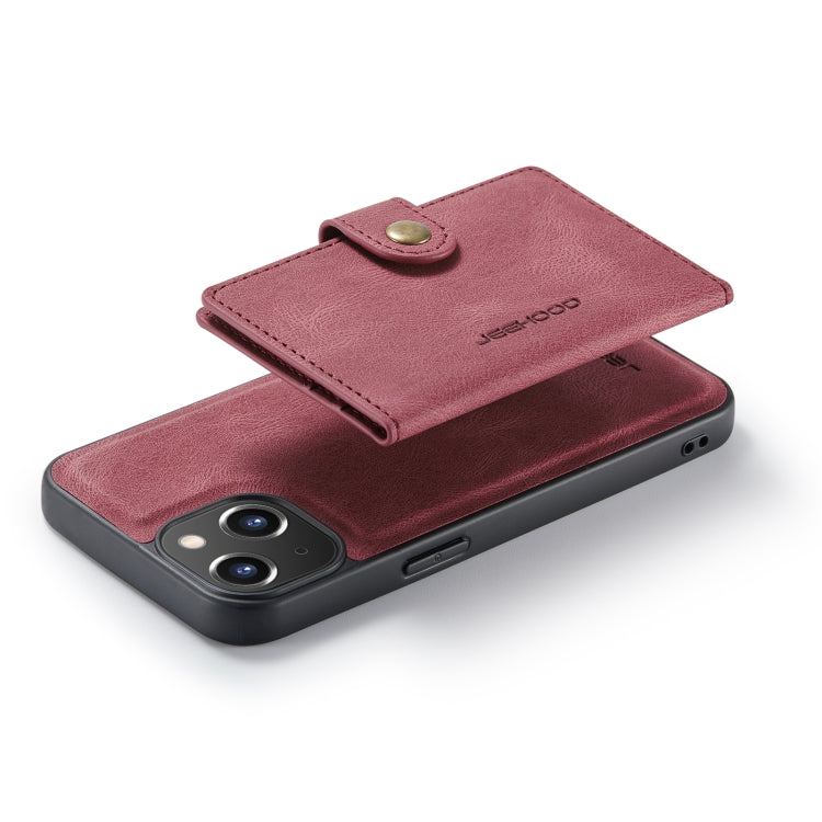 For iPhone 14 Plus JEEHOOD Retro Magnetic Detachable Leather Phone Case (Red) - iPhone 14 Plus Cases by JEEHOOD | Online Shopping UK | buy2fix