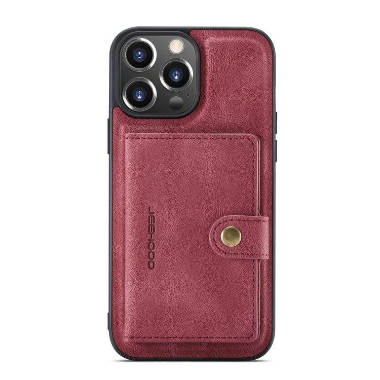 For iPhone 14 Pro JEEHOOD Retro Magnetic Detachable Leather Phone Case(Red) - iPhone 14 Pro Cases by JEEHOOD | Online Shopping UK | buy2fix