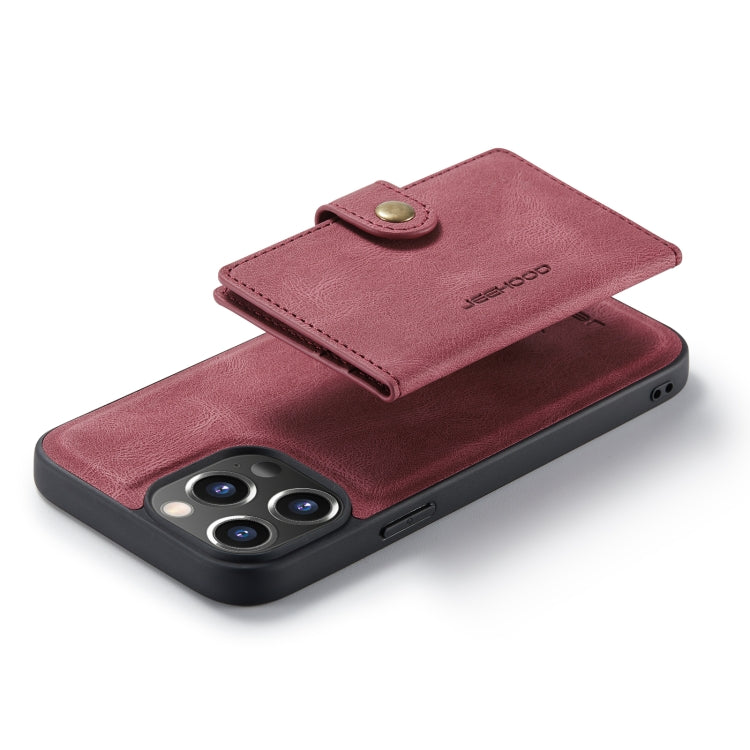 For iPhone 14 Pro JEEHOOD Retro Magnetic Detachable Leather Phone Case(Red) - iPhone 14 Pro Cases by JEEHOOD | Online Shopping UK | buy2fix