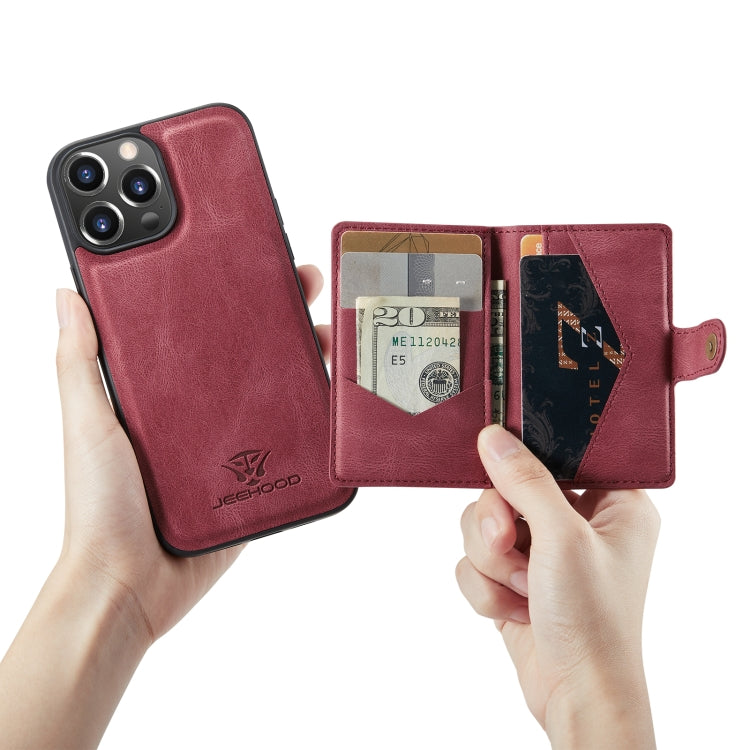 For iPhone 14 Pro JEEHOOD Retro Magnetic Detachable Leather Phone Case(Red) - iPhone 14 Pro Cases by JEEHOOD | Online Shopping UK | buy2fix