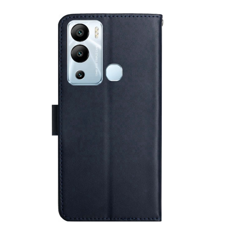 For Infinix Hot 12i Genuine Leather Fingerprint-proof Horizontal Flip Phone Case(Blue) - Infinix Cases by buy2fix | Online Shopping UK | buy2fix