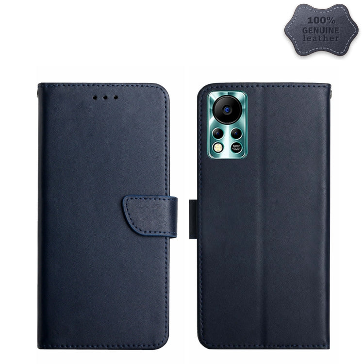 For Infinix Hot 11s NFC Genuine Leather Fingerprint-proof Horizontal Flip Phone Case(Blue) - Infinix Cases by buy2fix | Online Shopping UK | buy2fix