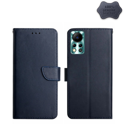 For Infinix Hot 11s NFC Genuine Leather Fingerprint-proof Horizontal Flip Phone Case(Blue) - Infinix Cases by buy2fix | Online Shopping UK | buy2fix