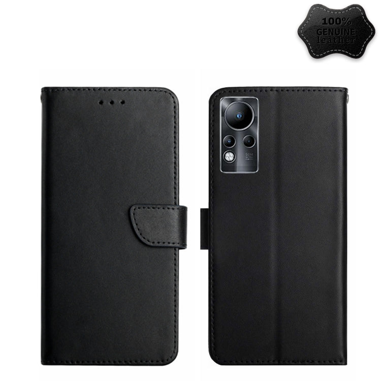 For Infinix Note 11 Genuine Leather Fingerprint-proof Horizontal Flip Phone Case(Black) - Infinix Cases by buy2fix | Online Shopping UK | buy2fix