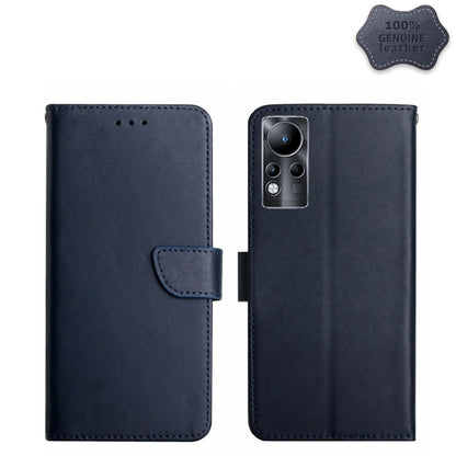 For Infinix Note 11 Genuine Leather Fingerprint-proof Horizontal Flip Phone Case(Blue) - Infinix Cases by buy2fix | Online Shopping UK | buy2fix