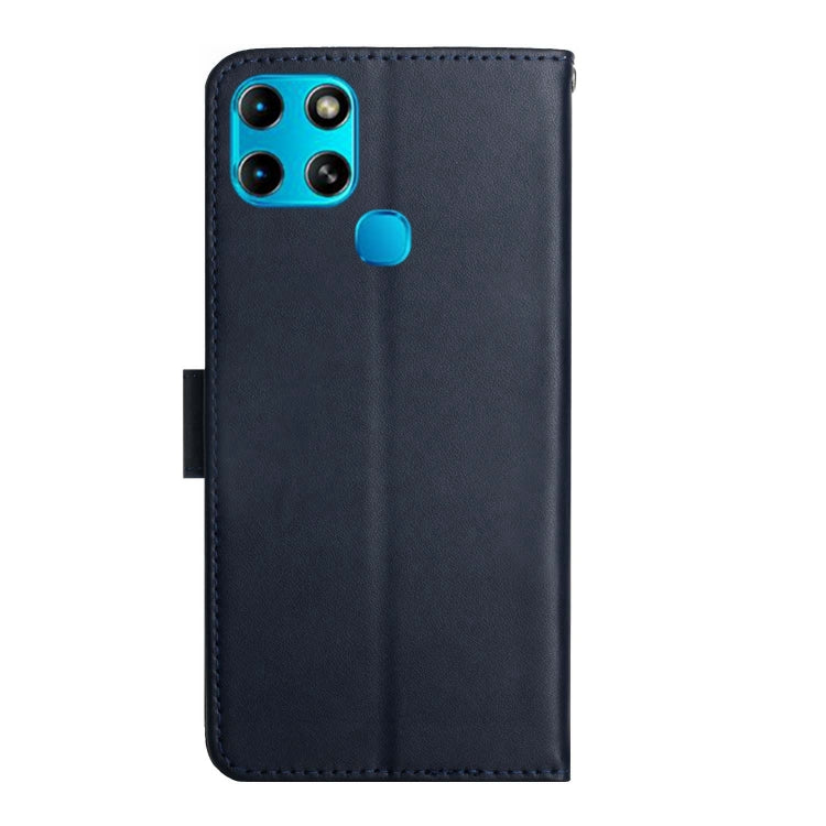 For Infinix Smart 6 Genuine Leather Fingerprint-proof Horizontal Flip Phone Case(Blue) - Infinix Cases by buy2fix | Online Shopping UK | buy2fix