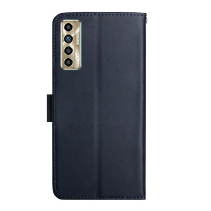 For Tecno Camon 17P Genuine Leather Fingerprint-proof Horizontal Flip Phone Case(Blue) - Tecno Cases by buy2fix | Online Shopping UK | buy2fix