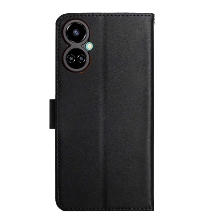 For Tecno Camon 19 4G Genuine Leather Fingerprint-proof Horizontal Flip Phone Case(Black) - Tecno Cases by buy2fix | Online Shopping UK | buy2fix