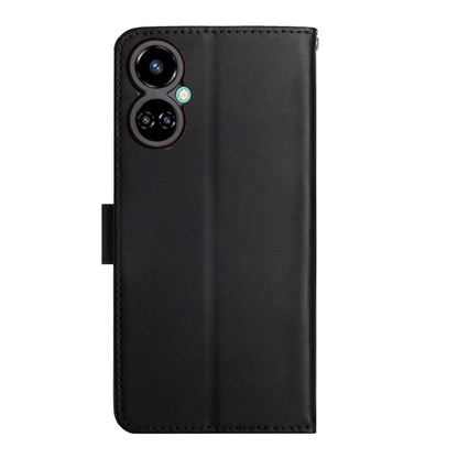 For Tecno Camon 19 4G Genuine Leather Fingerprint-proof Horizontal Flip Phone Case(Black) - Tecno Cases by buy2fix | Online Shopping UK | buy2fix