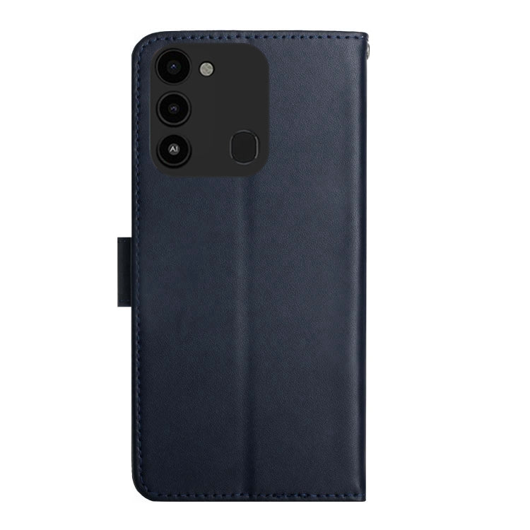 For Tecno Spark Go 2022 Genuine Leather Fingerprint-proof Horizontal Flip Phone Case(Blue) - Tecno Cases by buy2fix | Online Shopping UK | buy2fix