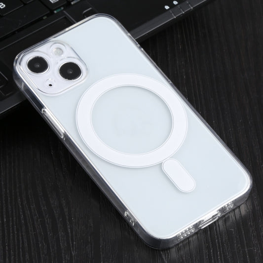 For iPhone 14 Plus TPU Shockproof Protective Magnetic Magsafe Case (Transparent) by buy2fix