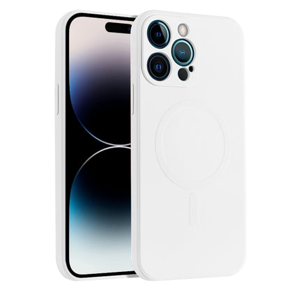 For iPhone 14 Pro Liquid Silicone Full Coverage Magsafe Phone Case(White) - iPhone 14 Pro Cases by buy2fix | Online Shopping UK | buy2fix