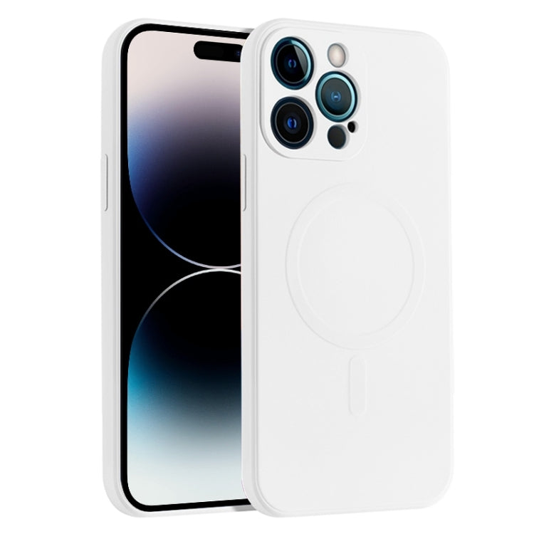 For iPhone 14 Pro Max Liquid Silicone Full Coverage Magsafe Phone Case (White) - iPhone 14 Pro Max Cases by buy2fix | Online Shopping UK | buy2fix