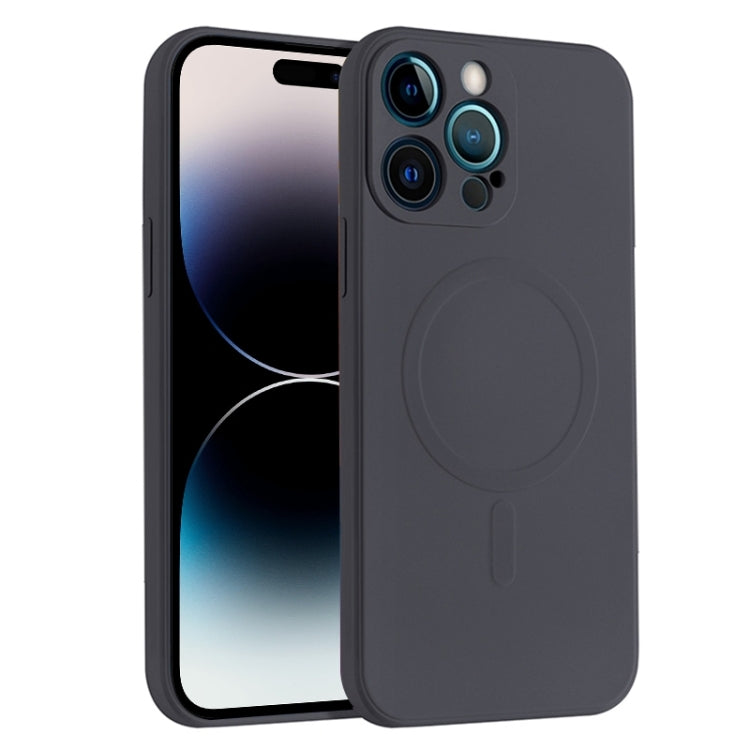 For iPhone 14 Pro Max Liquid Silicone Full Coverage Magsafe Phone Case (Black) - iPhone 14 Pro Max Cases by buy2fix | Online Shopping UK | buy2fix