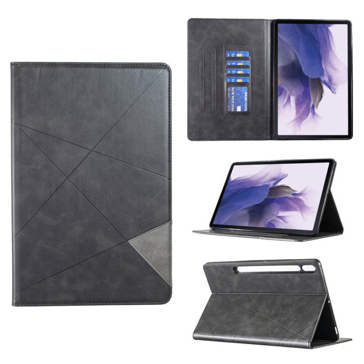 For Samsung Galaxy Tab S7 FE/Tab S7+/Tab S8+ Prismatic Leather Tablet Case(Black) by buy2fix